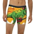 thumbnail image 2 of Xecao Cool Dinosaur Playing Guitar Print Boxer Briefs for Men's Stretch Moisture-Wicking Underwear, Mid-Rise Classics breathable fabric, 2 of 7