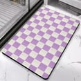 thumbnail image 2 of Exceptional Luxury Checkered Grid Bath Rug (20x32in): Experience Extra Softness and Absorbency, Microfiber Bath Carpet, Non-Slip for Bathroom Floor, 2 of 5