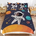 thumbnail image 6 of 3 Pcs Soft Bedding Set, Includes 1 Duvet Cover with Zipper And 2 Pillow,Shams Cartoon Space Astronaut Twin(86"x70"), 6 of 8