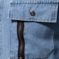 thumbnail image 6 of DPTALR Men's Loose Denim Workwear Jacket Long Sleeve Hooded Casual Style,Light Blue, XL, 6 of 9