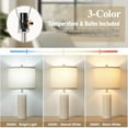 thumbnail image 4 of 24.8" Modern Ceramic Bedside Lamp Set of 2, 3 Color Temperature&Bulbs Included - Farmhouse Nightstand Lamps for Living Room Bedroom End Table Office Entryway, 4 of 8
