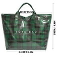 thumbnail image 2 of Large PVC Tote Bag for Women, Clear Plastic Handbags, Casual Work Travel Plaid Design Plastic Carryall Shoulder Bag, Clear Shopping Hobo Bag, Winter Fall Fashion Kraft Paper Tote Bag, 2 of 8