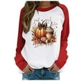 thumbnail image 1 of WEAIXIMIUNG Sweat-Shirt pour Femmes Grande Taille Décontracté Jour de l'Action de Grâce Sans Capuche Col Rond avec Manches Épaules Pull Imprimé, 1 of 3