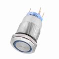 thumbnail image 4 of Interruptor pulsador con enclavamiento automático de acero inoxidable, resistente al agua, de 19 mm, 12-24 V, LED azul, 4 of 15