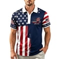 thumbnail image 4 of Homeyce Independence Day Golf Shirts for Men 250th America Anniversary Short Sleeve Golf Shirts American Flag Graphic 4th Of July Polo T-Shirts Collared Button Patriotic Outfit,Blue M, 4 of 4