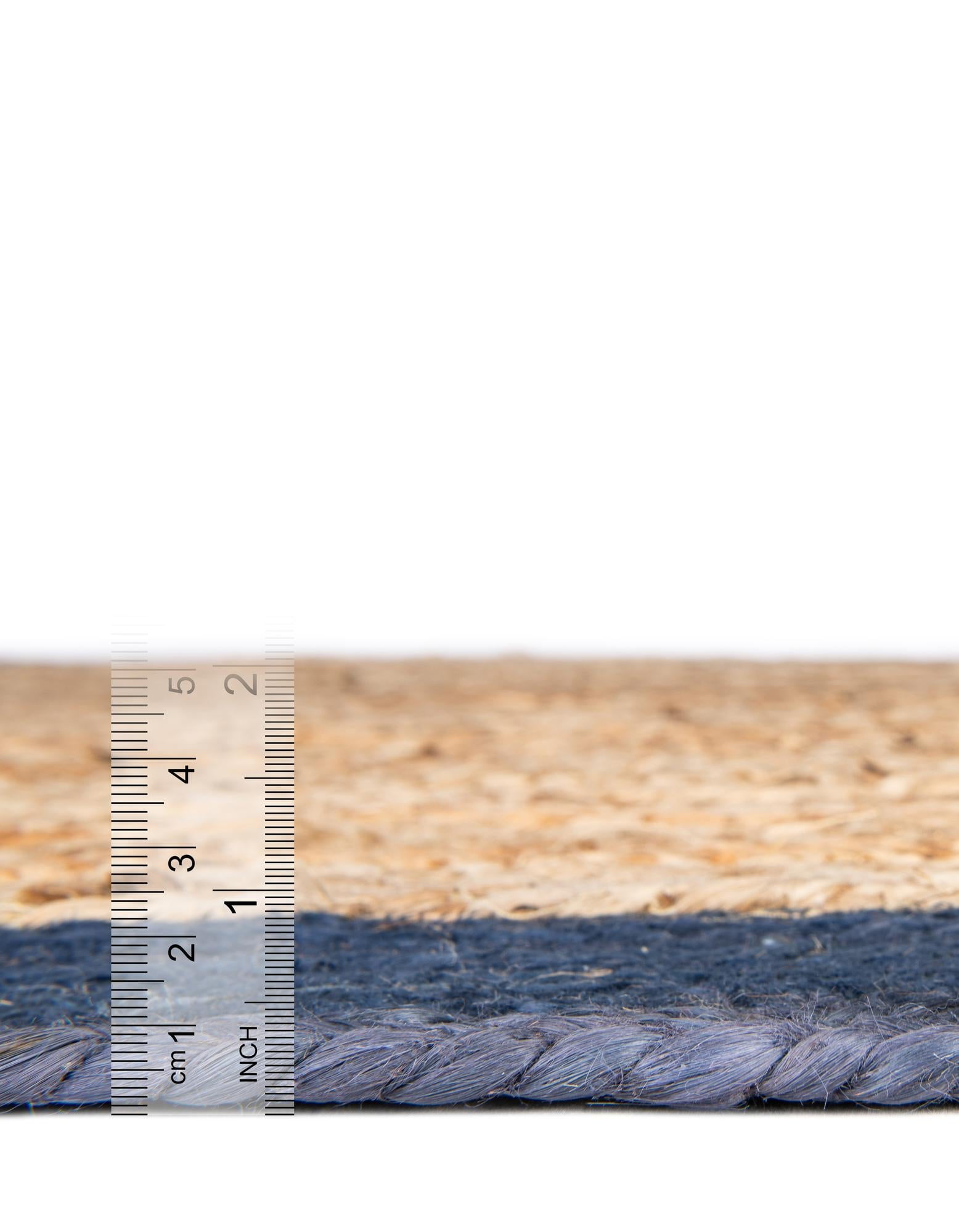 Unique Loom Braided Jute Collection Area Rug - Goa (8' x 10' Oval Natural/Navy Blue)
