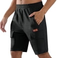 thumbnail image 2 of Corduroy Shorts for Men Summer Casual Breathable Elastic Waist Straight Leg Relaxed Fit Shorts with Pockets, 2 of 4