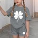 thumbnail image 3 of Vestido de manga corta para niños Día de San Patricio impreso conjunto de dos piezas niñas casual cuello redondo blusa y pantalones cortos, 3 of 6