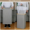thumbnail image 2 of Yeulluey Laundry Hamper with Lid, 110L Large Laundry Hamper with Handle and Lid, Collapsible Clothes Basket Organizer with Removable Inner Bag for Clothes Toys Towels - Grey, 2 of 7
