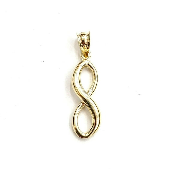 New 10k solid yellow Gold infinity Pendant love forever gift fine jewelry 1.8g
