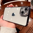 thumbnail image 4 of Clear Glitter Case for iPhone 15 Plus, Luxury Bling Sparkly Diamond Rhinestone with Camera Protector Soft TPU Plating Bumper Slim Transparent Women Girls Case for iPhone 15 Plus 6.7" (Pink), 4 of 4