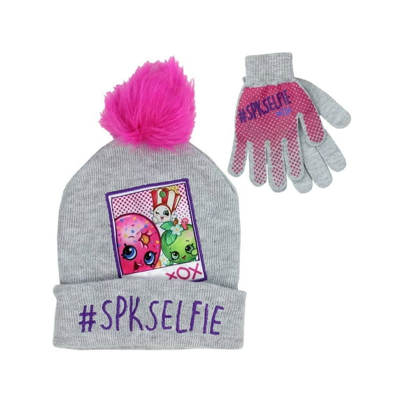 Shopkins Girls #SpkSelfie Beanie and Glove Set