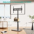 thumbnail image 4 of Wali Soporte Universal Para Tv De Piso Con Toma De Corriente Y Estante Av Extraíble Para Tv De 32 A 75 Pulgadas, Hasta 110 Libras, Giratorio Y Altura Ajustable, Soporte De Tv Alto Para Dormitorio, Hog, 4 of 5