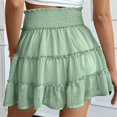 thumbnail image 5 of RYRJJ Flowy Shorts for Women Boho Ruffled Tiered Skorts Casual High Waisted Tennis Golf Comfy Mini Skirts with Inner Shorts(Green,XL), 5 of 5