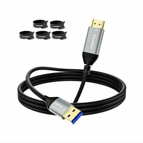 USB to HDMI Adapter Cable 6 FT, Unidirectional USB-A 3.0 to HDMI HD Audio Video, Real 2K/1080P@60Hz, for TV, Projector, Monitor, ONLY Support Windows 11/10/8/8.1/7, Mac OS, Need to Install Driver