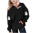 thumbnail image 4 of Halloween Hoodie for Girls Cute Spooky Print Sweatshirts Long Sleeve Hooded Pullover with Pocket Fall Winter Outdoor Outfits, 4 of 4