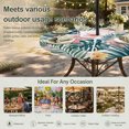 thumbnail image 6 of Round Outdoor Tablecloth with Umbrella Hole and Zipper, Summer Coastal Tablecloth with Elastic Waterproof, Beach Palm Leaves Coral Starfish Shell Patio Table Covers for 45" - 54" Picnic Pool Tables, 6 of 9