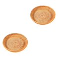 thumbnail image 1 of Thinsony Wicker Woven Round Snack Fruit Bowl Rattan Food Organizer Tray 22x4cm 2Set, 1 of 6