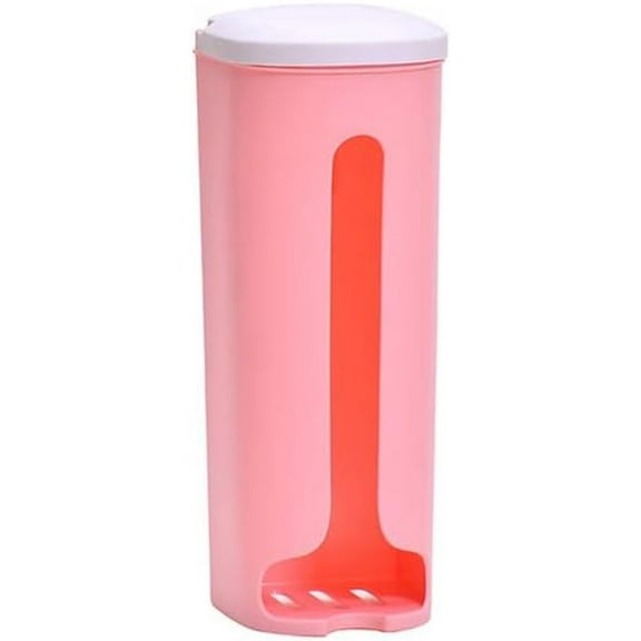 YSTDHL Plastic Bag Holder Kitchen Grocery Plastic Bag Storage and Dispenser for Plastic Bags, Easy Wall Mount Cabinet Bag Saver, 27.5cm x 10cm x 10cm（Pink）