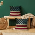 thumbnail image 4 of 4th of July Pillow Covers 18x18 Set of 2, Retro American Flag Decorations Throw Pillow Covers Patriotic Memorial Day Outdoors Decorative Linen Cushion Case for Home and Office, 4 of 6