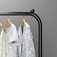 Freestanding Double Rail Heavy Duty Metal Clothes Rack with 2 Bottom