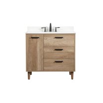 22 x 34 x 36 in. Single Bathroom Vanity with Backsplash, Natural Oak