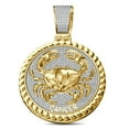 thumbnail image 4 of Real Genuine 1.50 Cwt. MOISSANITE Diamond 40+ Grams Zodiac Birth Sign Cancer Crab Astrology Horoscope 14K Yellow Gold Over Pendant Charm Chain Set, 4 of 6