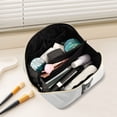 thumbnail image 2 of FORMRS Makeup Bag Travel Cosmetic Organizer for Women Fold Flat Zipper Pouch with Handle, Black Cute Cat, 2 of 8