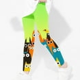 thumbnail image 4 of Odeerbi Kids Girls Leggings Cartoon Print Stretchy Tights Pants High Waist Stretchy Soft Tights Kids Summer School Wearing Pants Mint Green, 4 of 5