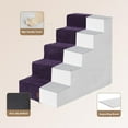 thumbnail image 3 of Dog Stairs for High Bed 22.5”H, 5-Step Dog Steps for Bed, Pet Steps for Small Dogs and Cats, Non-Slip Balanced Pet Ramp Indoor,Purple, 3 of 14