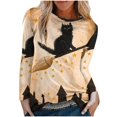 thumbnail image 1 of Camisas Para Mujer, Camisetas de Gran Tamaño, Camiseta Informal de Moda de Cosplay de Manga Larga, Jersey Fruncido de Cuello Redondo Estampado, Blusa, Tops Odeerbi ODB136090, 1 of 5