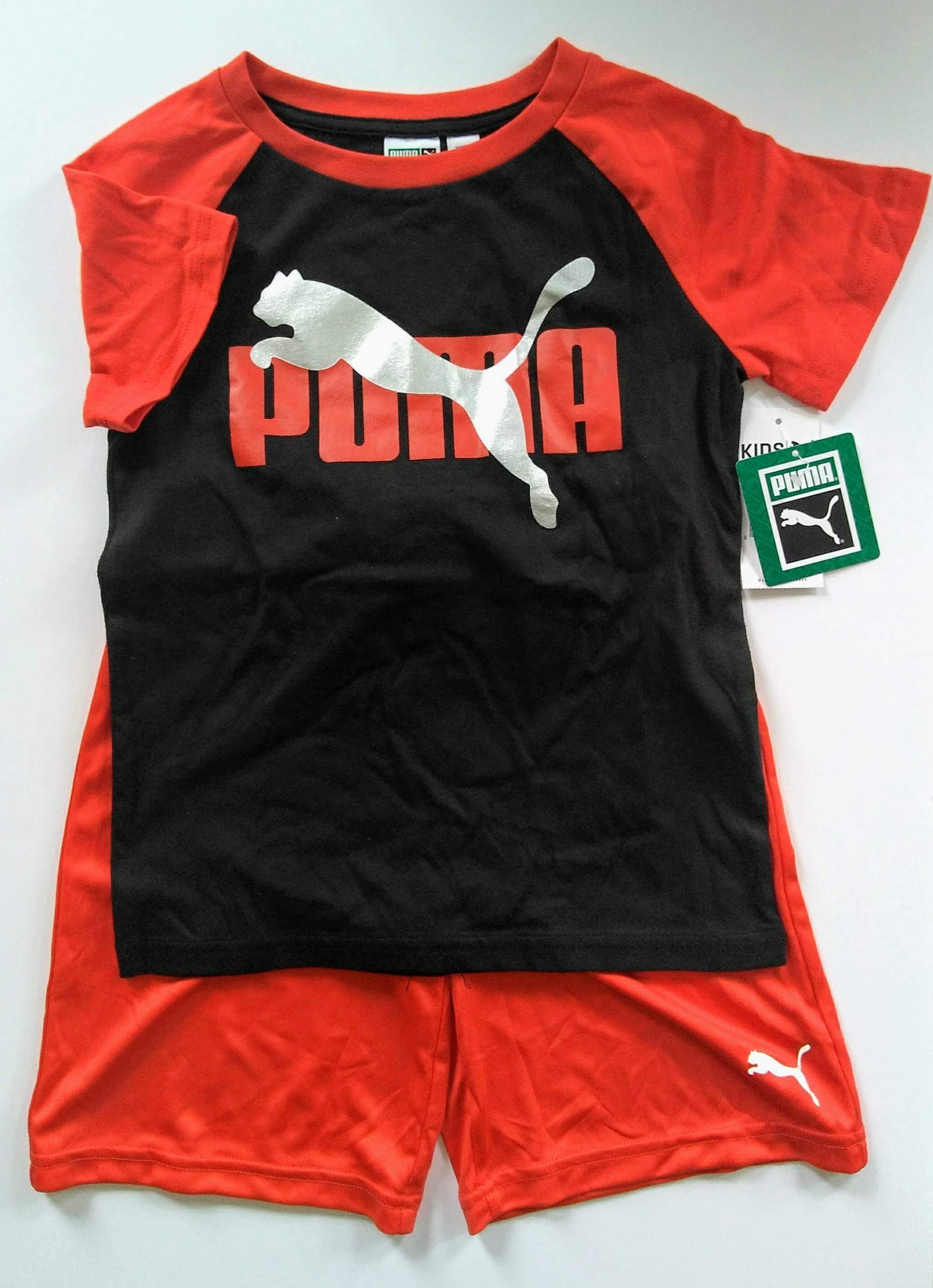 voordelig gehandicapt melk Puma Kids Athletic 2 Piece Set Short Sleeve T-Shirt & Shorts Size 5 -  Walmart.com