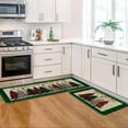 thumbnail image 4 of Artoid Mode Green Buffalo Plaid Xmas Tree Merry Christmas Kitchen Mats Set of 2, Winter Home Decor Low-Profile Kitchen Rugs for Floor - 17x29 and 17x47 Inch, 4 of 6