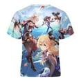 thumbnail image 5 of Genshin Impact Kids Short Sleeve Tee Shirt Novelty Crewneck T-Shirts Unisex Summer Blouse Tops for Boys Girls 160CM, 5 of 8