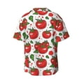 thumbnail image 5 of Uemuo Hand Drawn Tomatoes Pattern Cotton Linen Short Sleeve Shirts,Casual Lightweight Button Down Shirts,Vacation Beach Summer Tops-XX-Large, 5 of 7