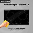 thumbnail image 4 of Parrilla de inducción empotrable SUPRA de 2 quemadores touch cristal templado negro, 4 of 9