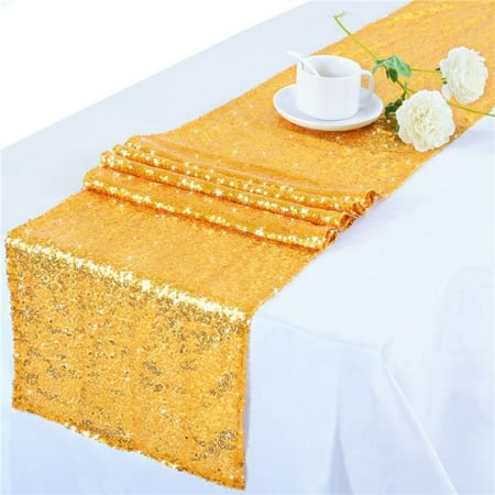 

Marsmo Sequin Table Runner - Sparkly Metallic Sequin Runner Event Bridal Wedding Runner Birthday Party Dinner Party