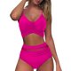 thumbnail image 3 of MKLEKYY Trajes De Baños Women Mesh High Waisted Bikini Sexy Push Up Two Piece Swimsuits Vintage Swimsuit Two Piece Retro Ruched High Waist Print Bikini Set, 3 of 6
