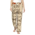 thumbnail image 2 of Picia Thanksgiving With A Grateful Heart Womens Soft Woven Cotton Elastic Waistband Sleep Pajama Pant Lounge Sleep Pant With Pockets And Drawstring-Small, 2 of 9