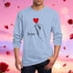 thumbnail image 1 of Ceisia Men's Romantic Red Heart "For You" T-Shirt | Relaxed Long-Sleeve Crewneck Spring Casual Top Gift, 1 of 5