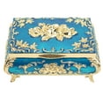 thumbnail image 1 of Vintage Jewelry Box, Exquisite Craftsmanship Vintage Jewelry Storage Box  For Store Jewelry Gold Blue, 1 of 8