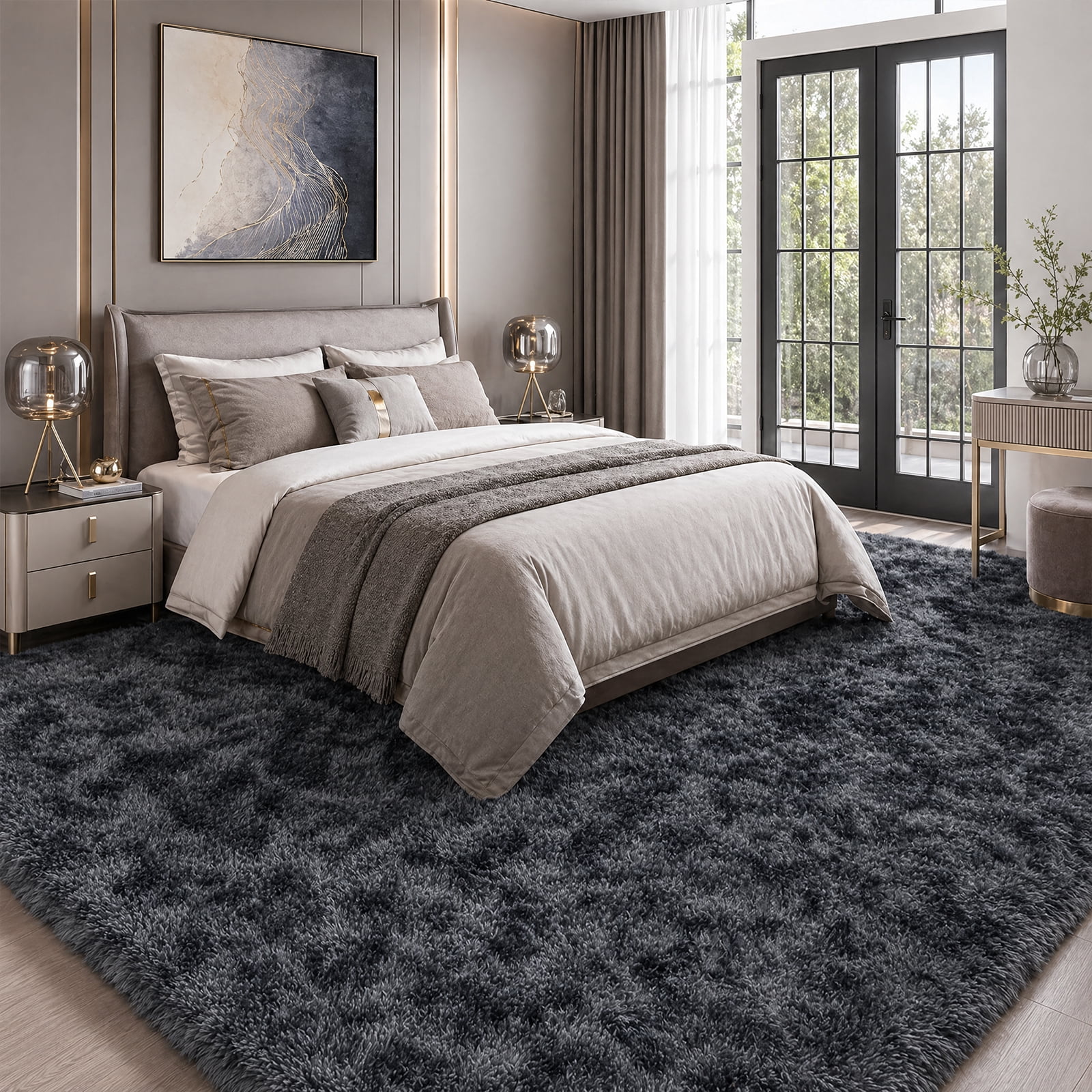 YEERSWAG 4'x6'Area Rugs Fluffy Rug Indoor Shaggy Rugs Area Rugs for Living Room Bedroom Carpet
