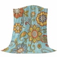 thumbnail image 6 of Turquoise Boho Floral Blanket Soft Cozy Warm Throw Blanket for Couch, Plush Fuzzy Flannel Fleece Blankets for Sofa, Vintage Abstract Art Ethnic Flowers Bed Blankets Lightweight Gifts for Men, 50"x80", 6 of 9
