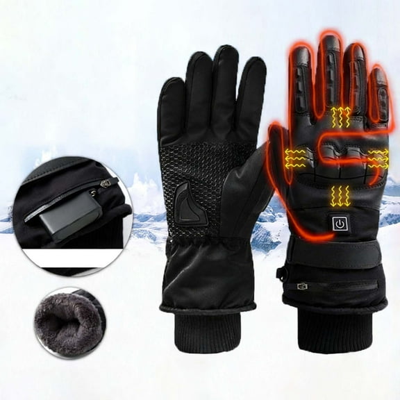 Cadancy Mens Heated Gloves for Cold Weather Rechargeable Waterproof Touchscreen Fleece Lined Thermal Glove Winter Work Outdoor Sport Skiiing Cycling Hiking Snowboarding Handwear