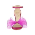 thumbnail image 6 of BLISSFUL STEP Women's Open Toe Ankle Strap Bow Tie Stiletto High Heels Sandals Hot Pink 9, 6 of 7