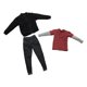 thumbnail image 2 of Figura masculina a escala 1/6, ropa, chaqueta y pantalones, ropa para muñecas, uniforme de moda. negro, 2 of 9