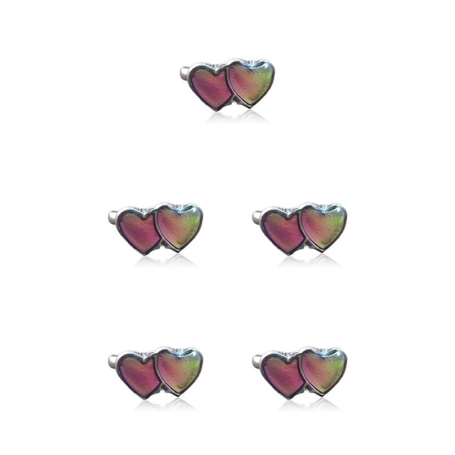 Sonducket Anillos de humor Cambio de color Temperatura Emoción Sensación Cambiable Joyería termocrómica Fiesta para mujer Regalo doble corazón doble corazon 5piezas Sonducket CBP228263