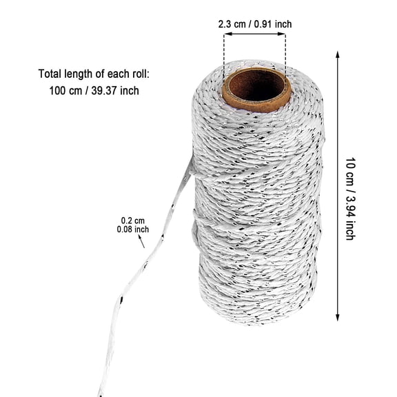 Bizhua 2Mm Two-Color Cotton Rope Diy Handmade Cotton Rope Photo Wall Decoration Crafts Braided Rope 2Mm Thick (100 Meters/Roll) 1 Roll 26 Gold Wire   Metercolorful Cotton Rope Diy Hand Woven