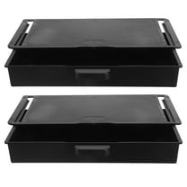 BESTYASH 2-Pack Black Under Desk Organizer Drawers No Drill Storage Tray for Office Desktop Accessories