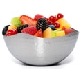 thumbnail image 2 of Bezrat Hammered Stainless Steel Serving Bowl – Multipurpose Fruit/Salad/Snacks Decorative Metal Wave Bowls (9.4" x 9.4"), 2 of 6